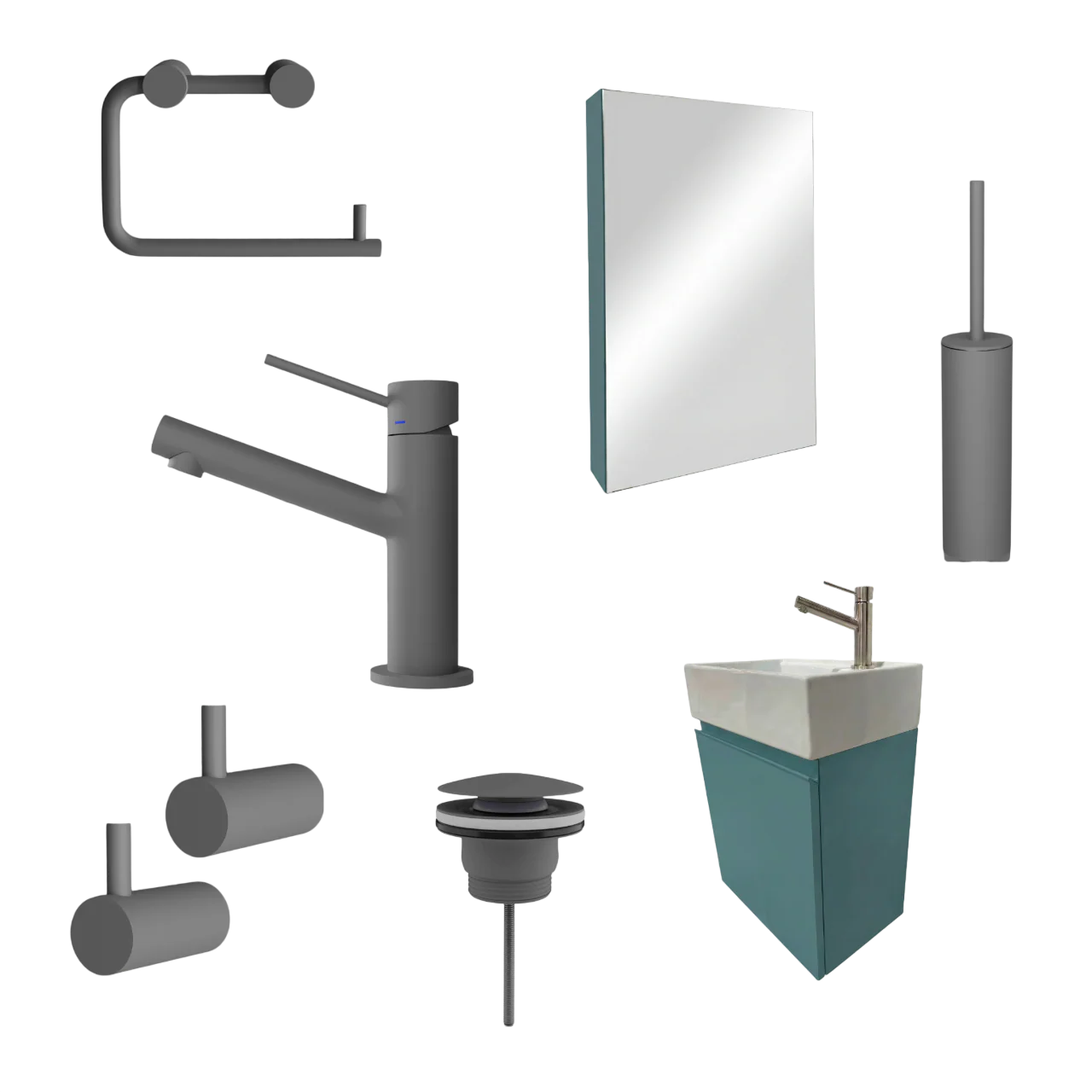 Milano Blu Acciaio 45 cm Badeværelsespakke – Badmøbel, Spejlskab & Scandtap - Image 41