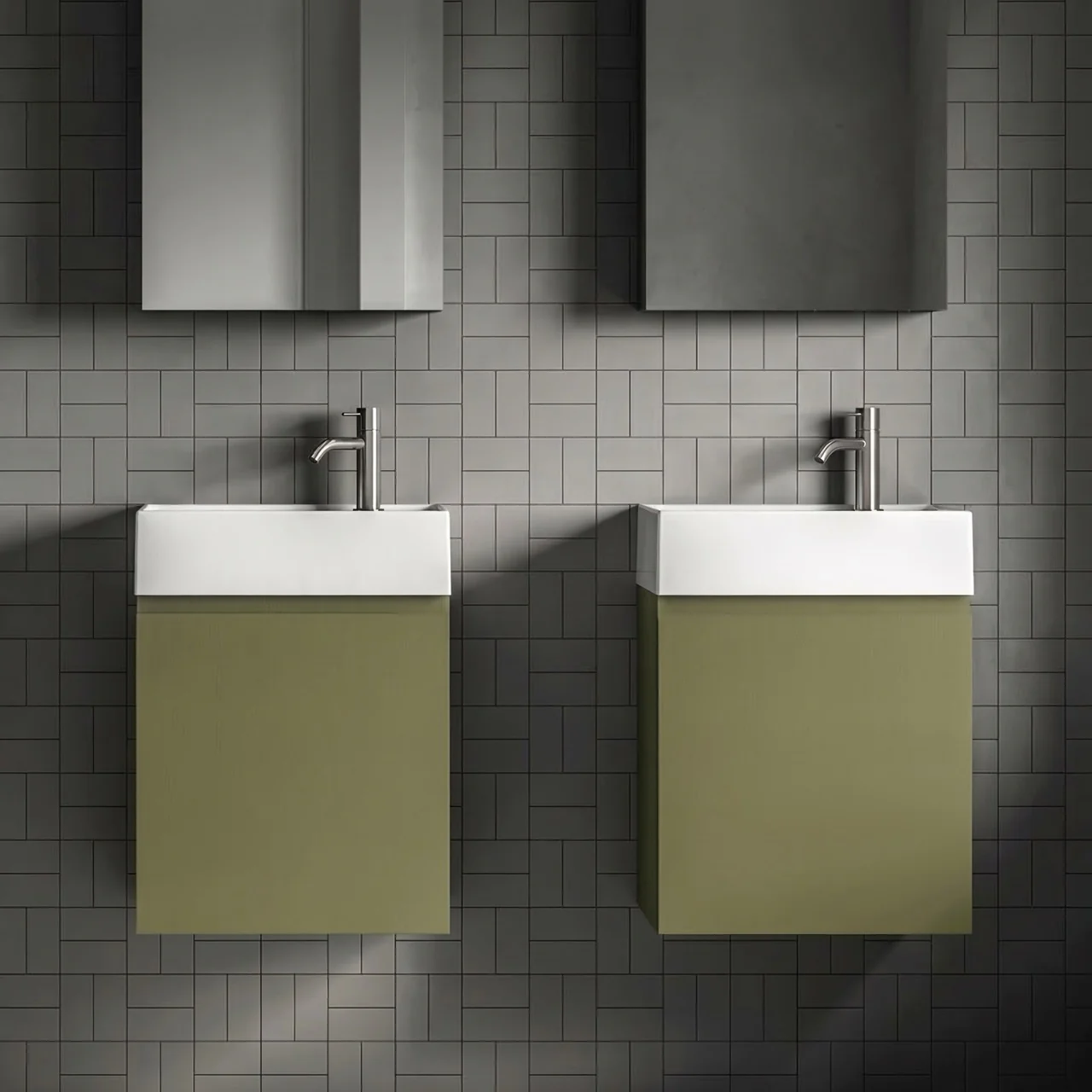 Milano Verde Canna 45 cm Badeværelsespakke – Badmøbel, Spejlskab & Scandtap - Image 8