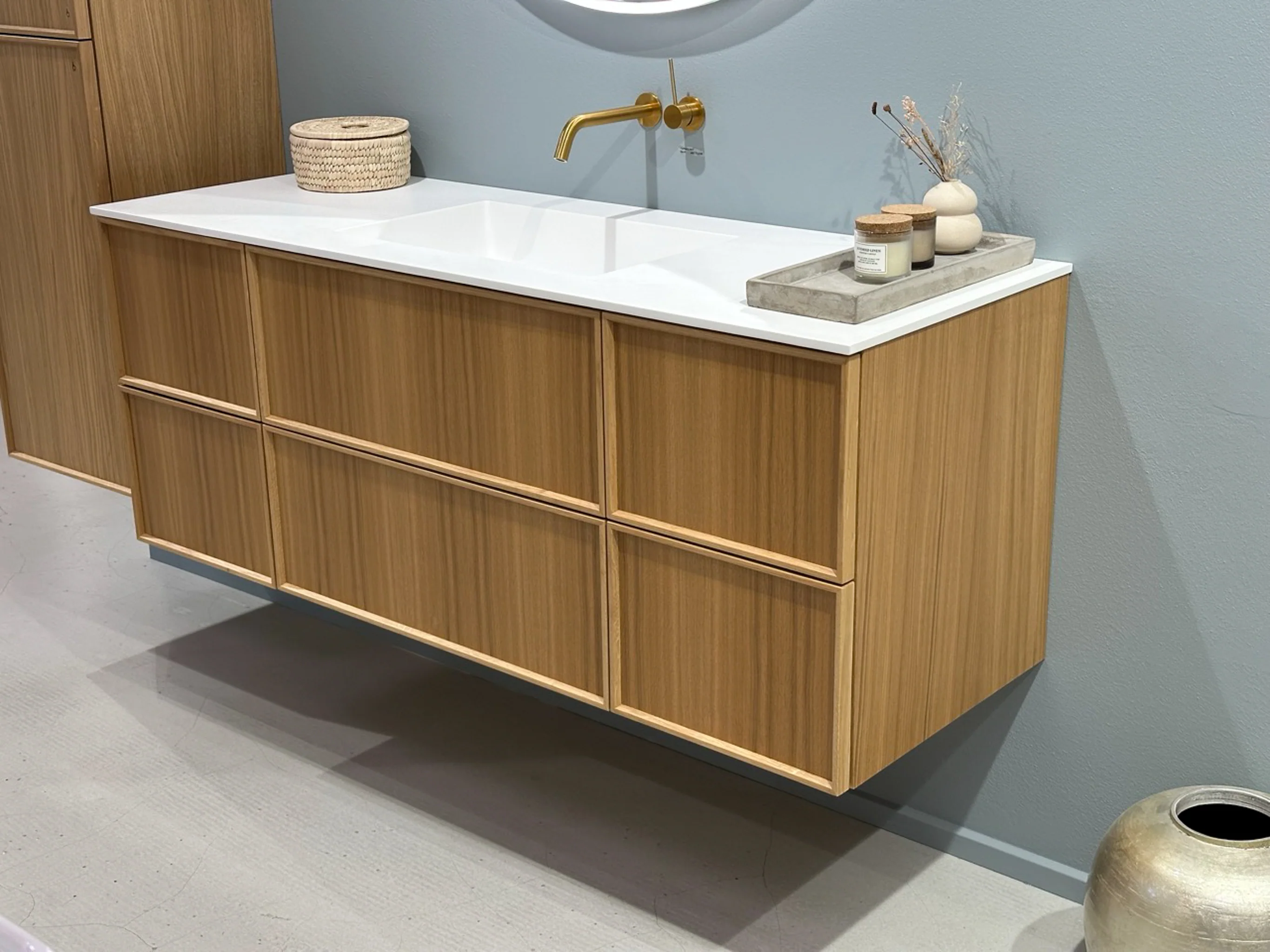 Shaker Badmøbel i Eg, 140 cm - Vask Center - Image 7